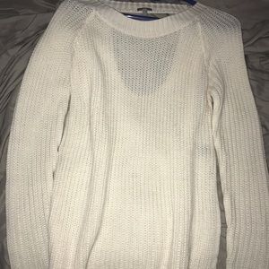 cream open back sweater